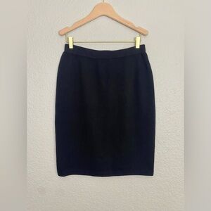 St John Basics Black Knit Pencil Skirt Size 8
